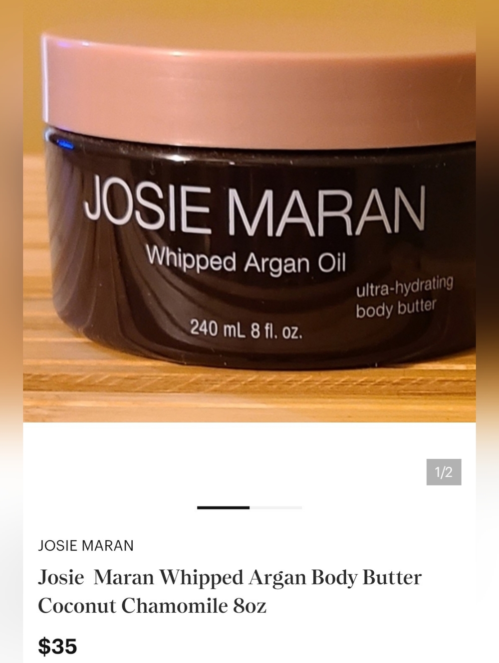 NWT & SEALED! JOSIE MARAN Whipped Argan Oil Body Butter - 4oz - Picture 8 of 8